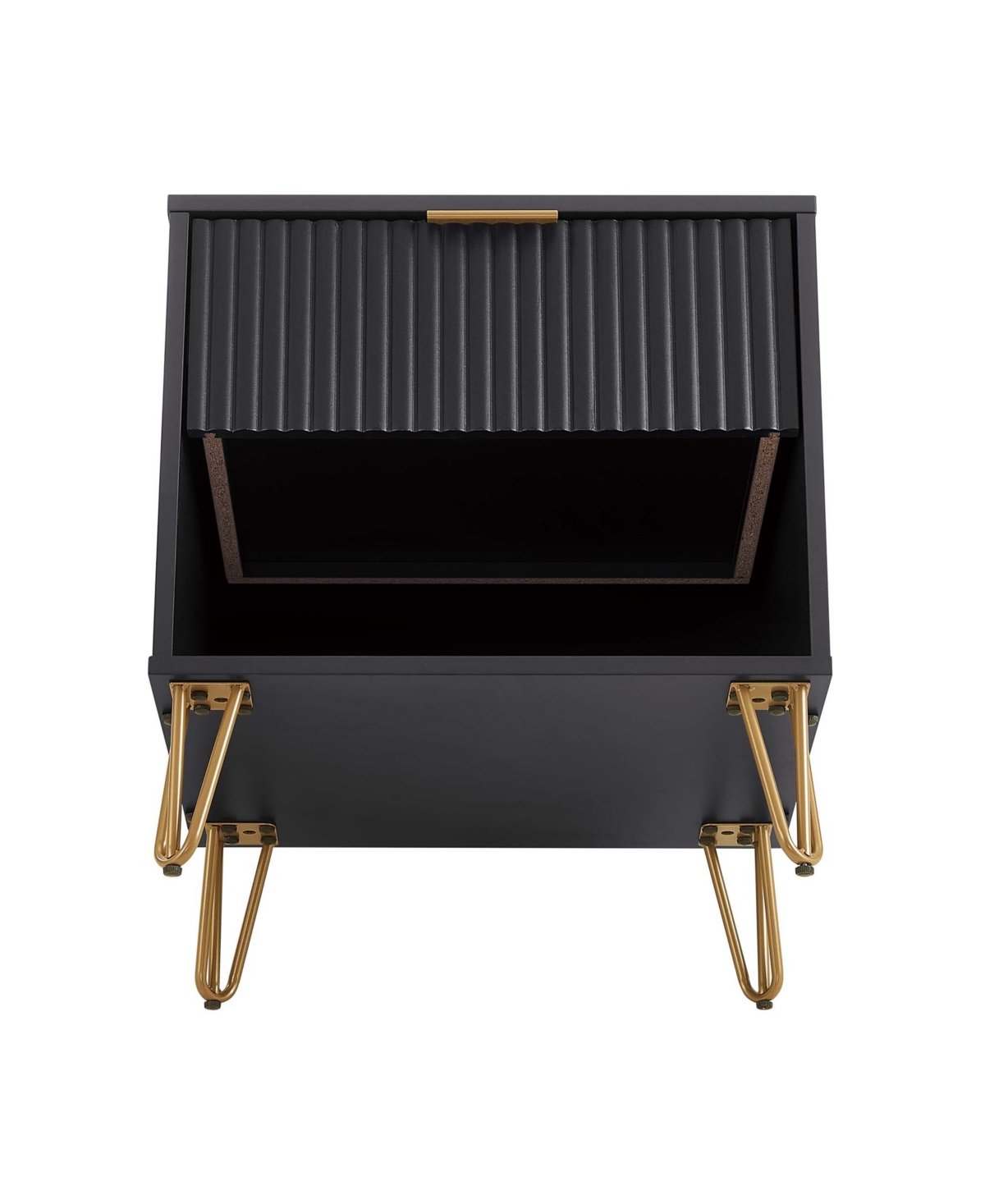 Manhattan Comfort 2-piece Dumbo Medium-density Fiberboard 1-drawer Modern Nightstand Set In Black