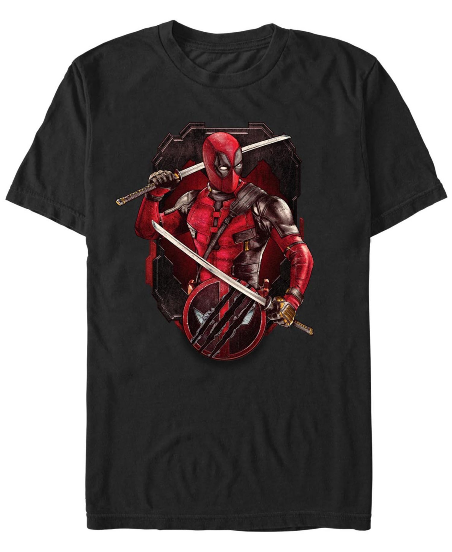 Men's Deadpool Pose Badge Short Sleeve T-Shirt