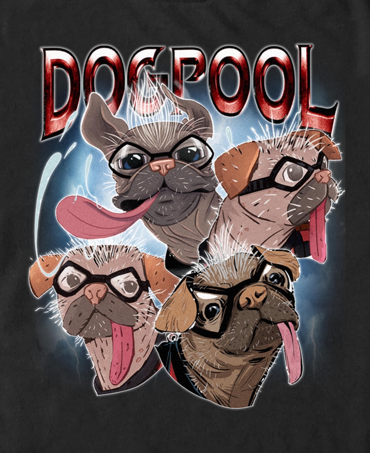 Fifth Sun Men's Dogpool And Lightning Short Sleeve T-Shirt