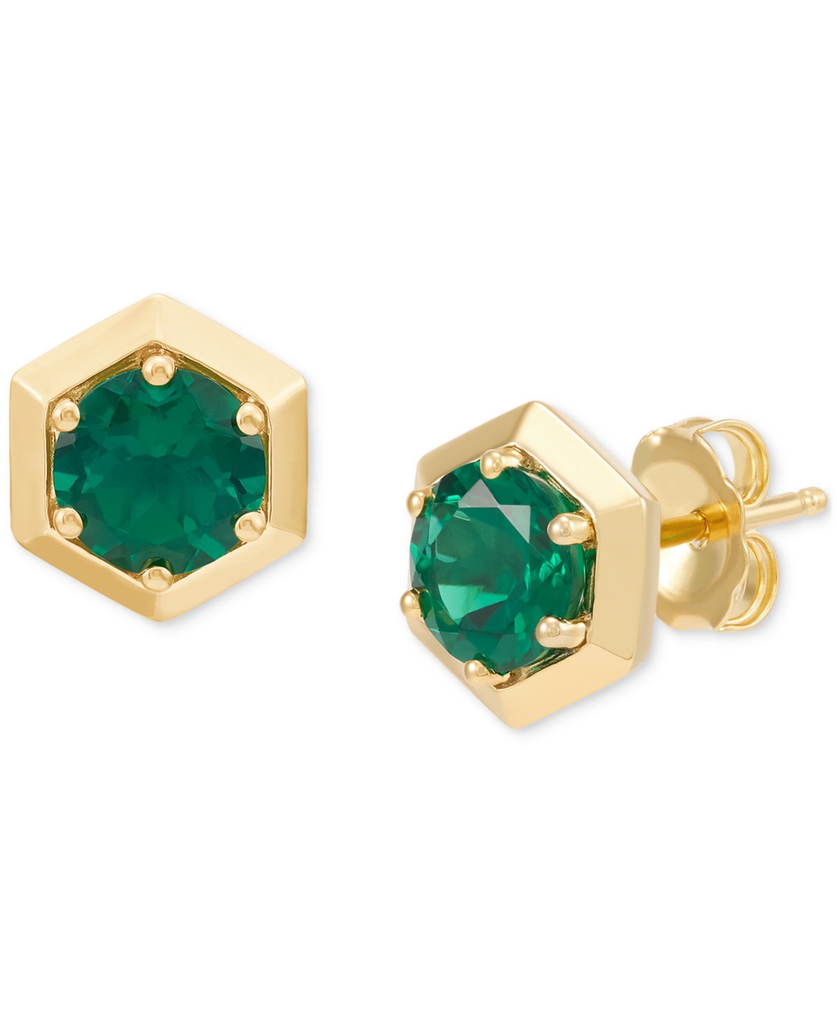 Macy's 2-pc. Set Lab-created Emerald Solitaire Pendant Necklace & Matching Stud Earrings (2-3/4 Ct. T.w.) I In Emerald