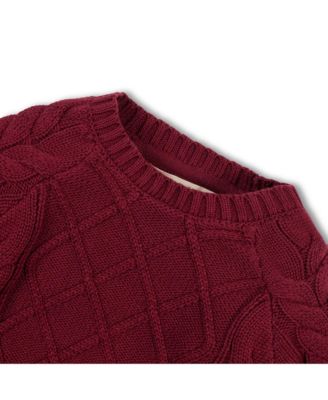 Baby Boys Organic Long Sleeve Raglan Fisherman Cable Sweater