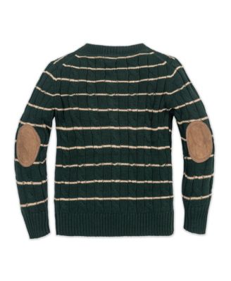 Baby Boys Long Sleeve Cable Henley Pullover Sweater with Elbow Patches
