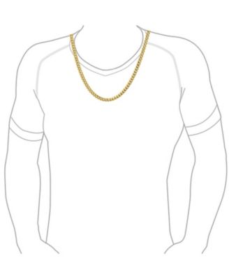 Heavy Duty Biker Jewelry Solid 8MM Curb Miami Cuban Link Chain Necklace 14K Gold Plated Stainless Steel