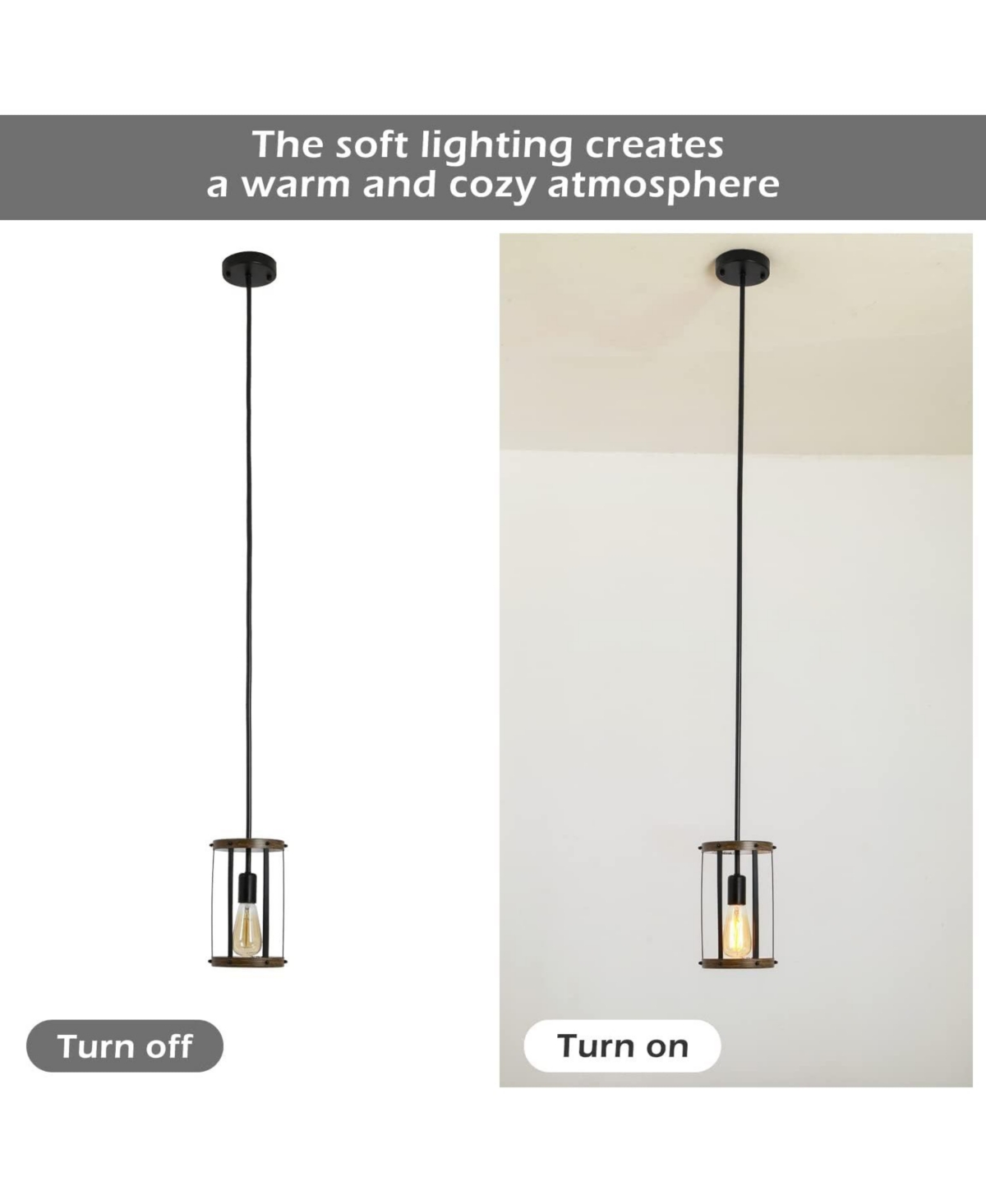 Slickblue Vintage Rustic Metal Cage Pendant Light with Adjustable Length
