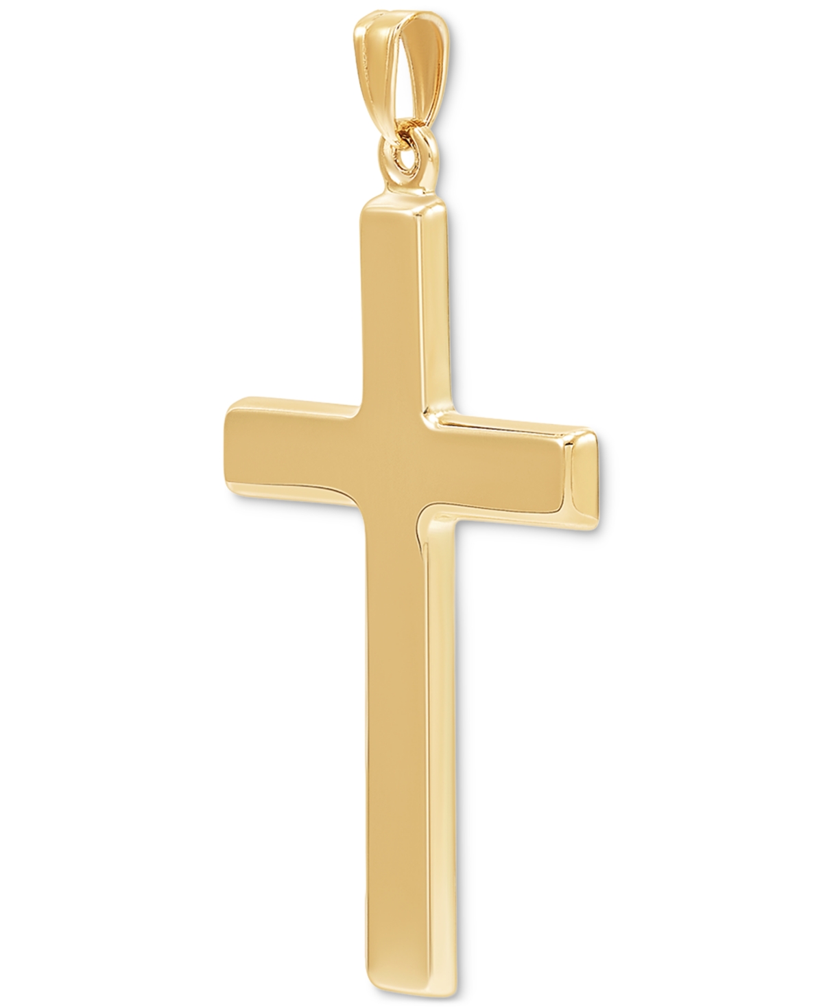 Macy's Men's High-polished Simple Large Cross Pendant In 14k Gold In Gold