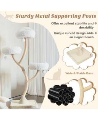 70 Inch Tall Cat Tree 4-Layer Cat Tower with 3 Perches and Dangling Balls