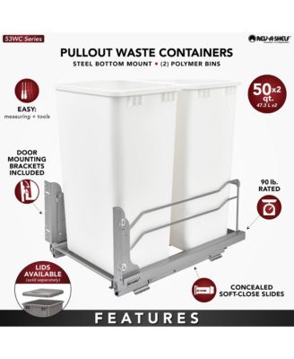 Double Pullout Trash Can 50 qt. with Soft-close, 53WC-2150SCDM-213