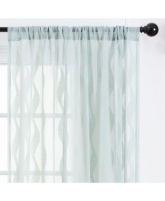 Premium Waves Voile Sheer Curtains - 2-Panel Light Filtering Curtains for Living Room, Bedroom, Kitchen - 52" x 108" - Beige