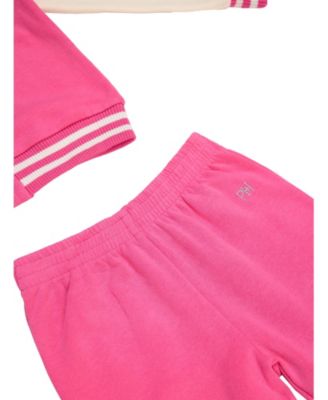 Little Girls Sporty Paris Varsity Jacket and Jogger Pants 2 Piece Lounge Set