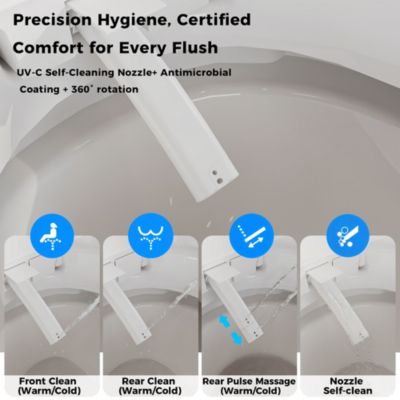 Smart Toilet With 110V High-Pulse Configuration Rapid Heating Antibacterial Seat Wireless Remote Control IPX4 Water Resistance