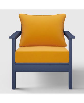 HDPE Frame Deep Seat Cushions Modern Outdoor Patio Club Chair