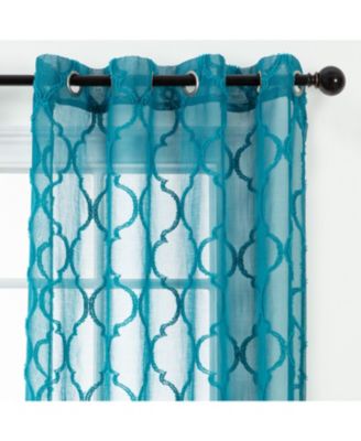 Premium 2-Panel Faux Linen Shimmer Textured Sheer Curtain Panels