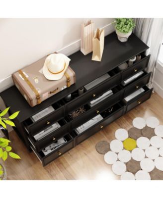 Modern 9-Drawer Wooden Chest of Drawers