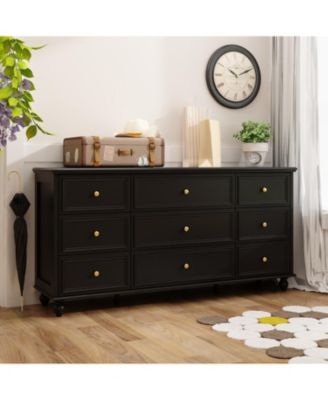 Modern 9-Drawer Wooden Chest of Drawers