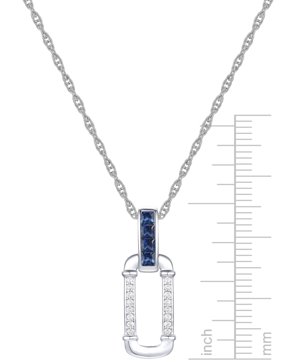 MACY'S LAB GROWN RUBY (1/3 CT. T.W.) & DIAMOND (1/20 CT. T.W.) OVAL 18" PENDANT NECKLACE IN 14K GOLD-PLATED 