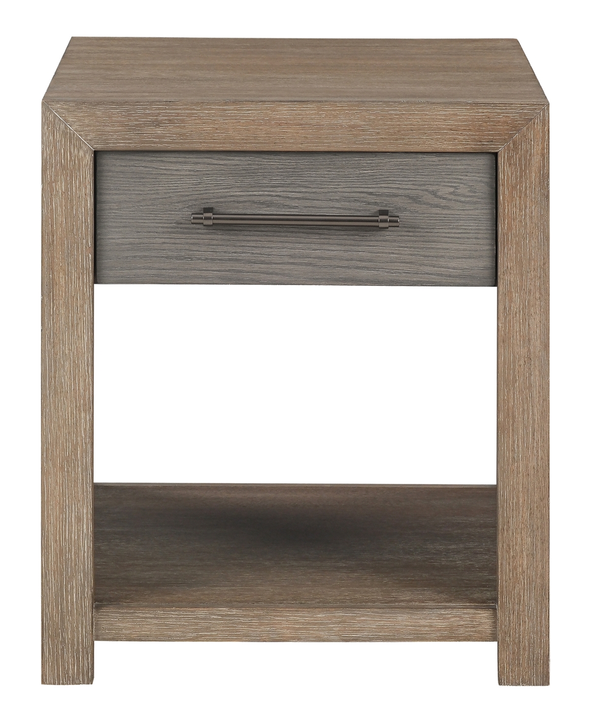 Macy's Portmore 22" Wood End Table In Two-tone Brown Finish