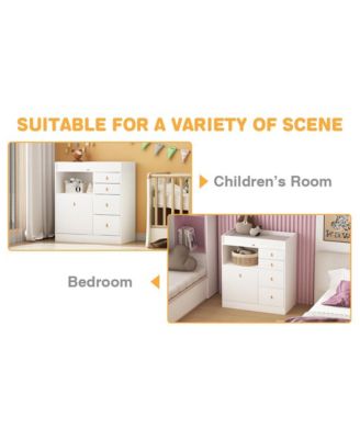 Changing Table With 5-Drawers,Kids Dresser with Shelf