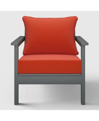 Outdoor Modern HDPE Patio Club Chair with Deep Seat Cushions