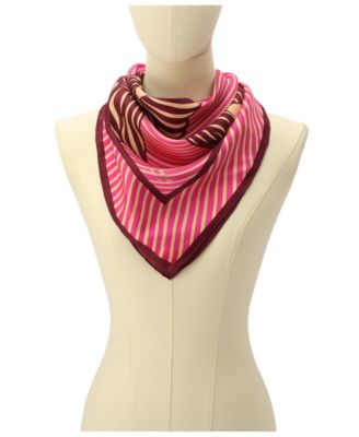 Linear Bloom Silk Square Scarf