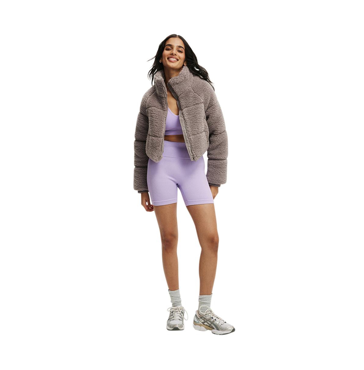 Cotton On Women's The Mother Puffer Cropped Sherpa Jacket