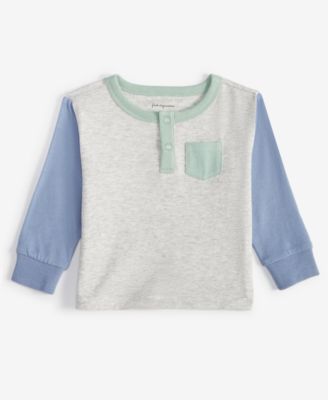 First Impressions - Baby Boys Long-Sleeve Colorblocked Henley T-Shirt