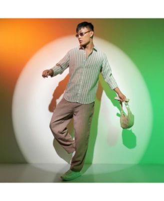 Men's Moon Grey Heathered-Stripe Shirt