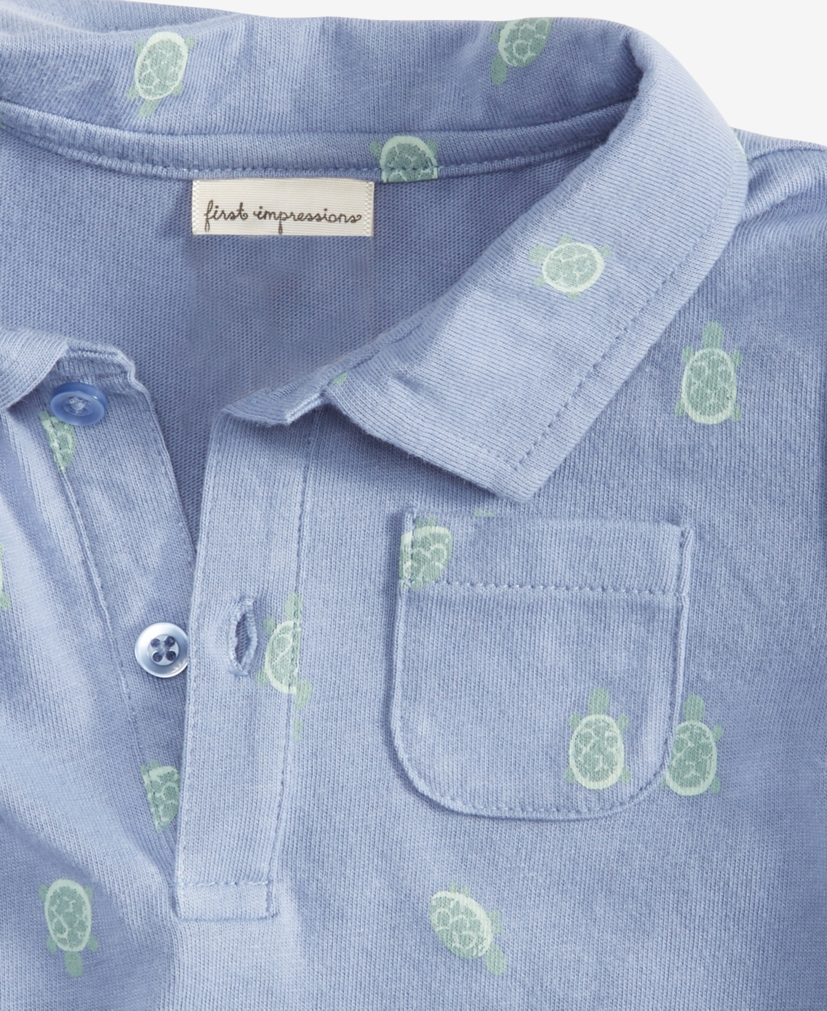First Impressions Baby Boys Tiny Turtles Collared Sunsuit, Created for Macy's