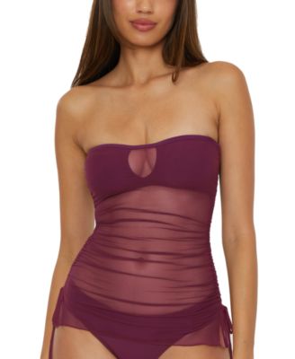 Becca Women s Muse Mixed Media Bandeau Tankini Top Macy s