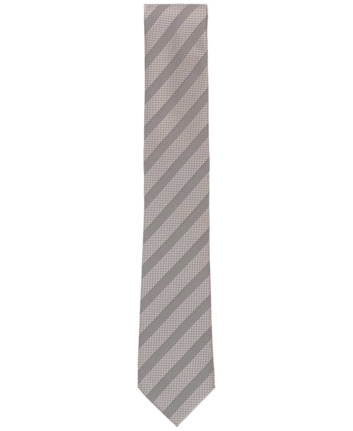 Alfani Men's Sidney Stripe Tie, Created For Macy's In Ecru