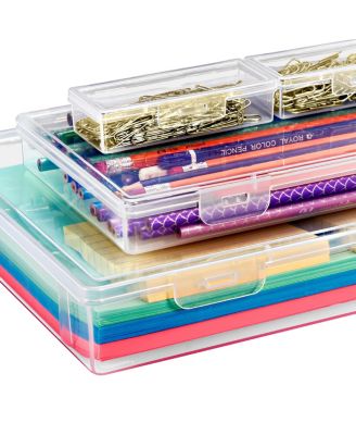 4 Piece Stackable Document & Paper Storage Box Set