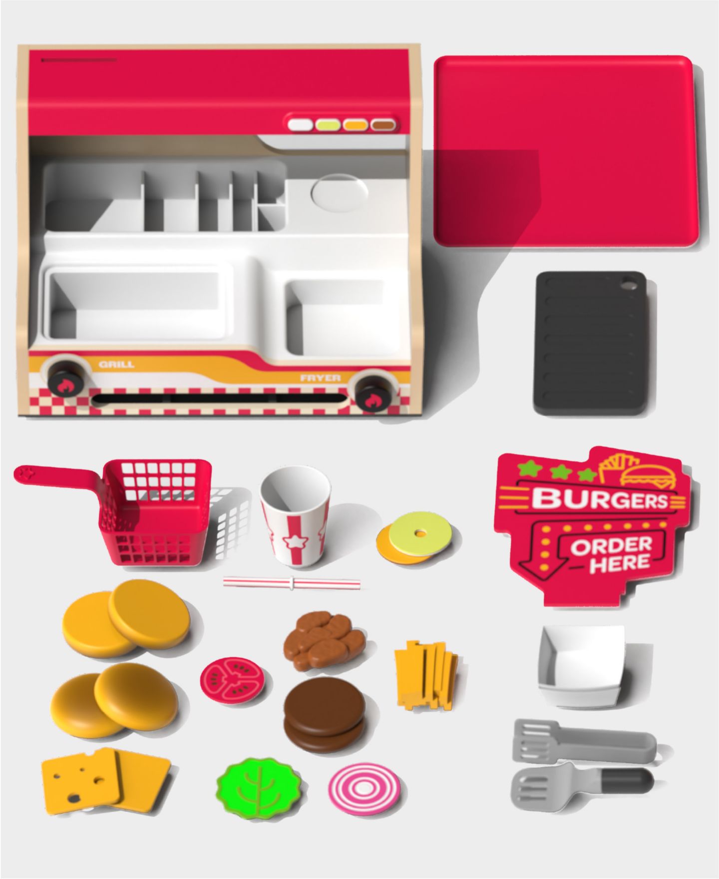 Детский игровой набор Geoffrey's Toy Box Burger Grill 26-Piece Playset, Ages 2+ — фото 7