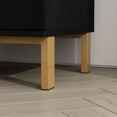 Bedside table with 2 Drawers, Nightstand with Metal Feet