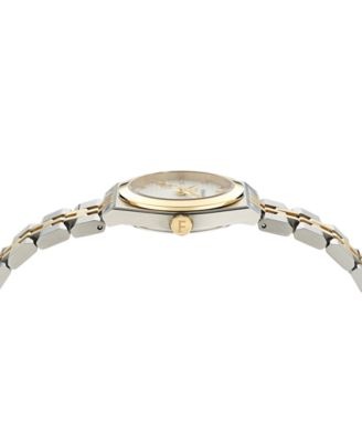 Women's Swiss Vega Diamond Accent Two-Tone Stainless Steel Bracelet Watch 28mm