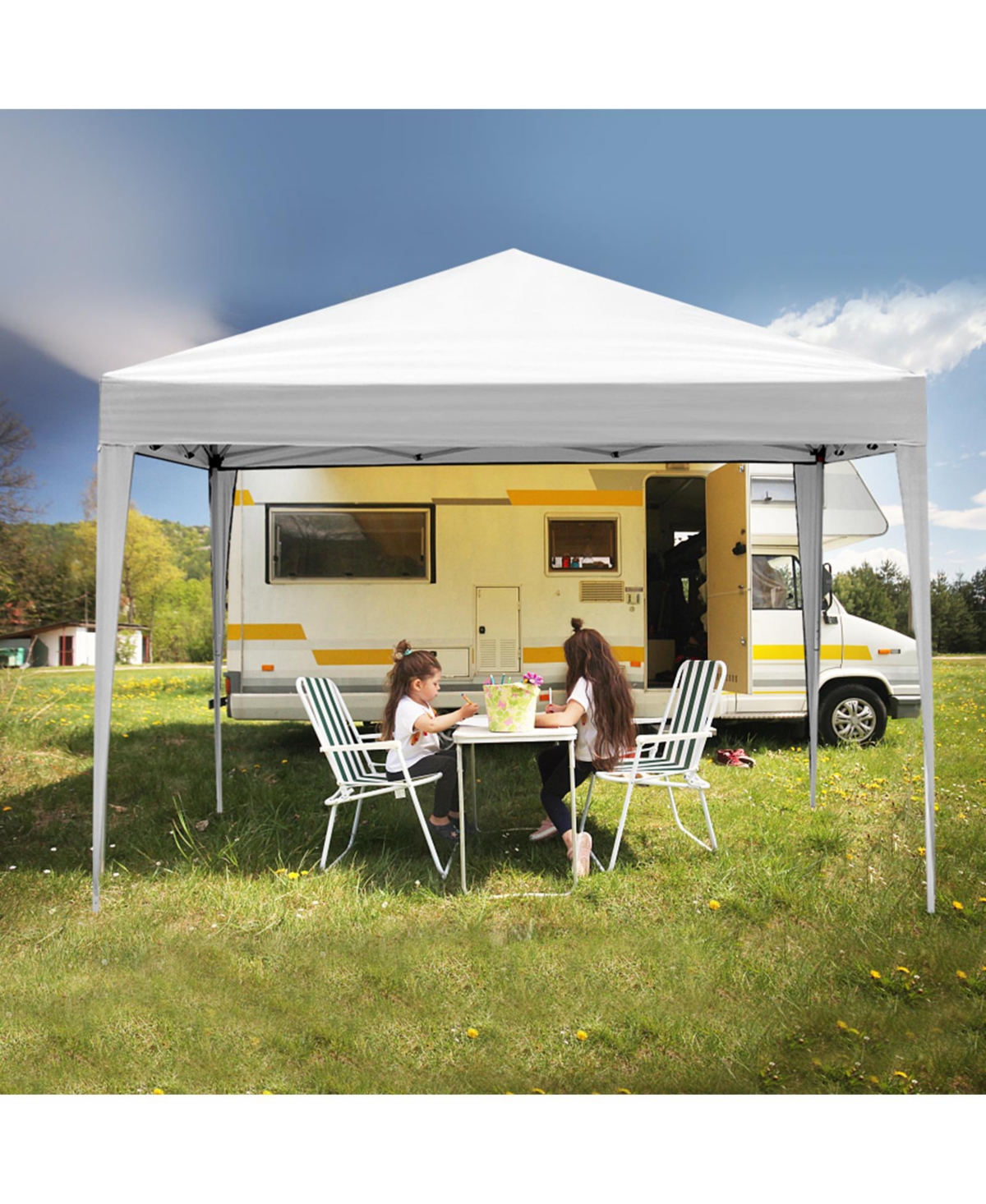 Slickblue Two Doors & Two Windows Practical Waterproof Right-Angle Folding Tent
