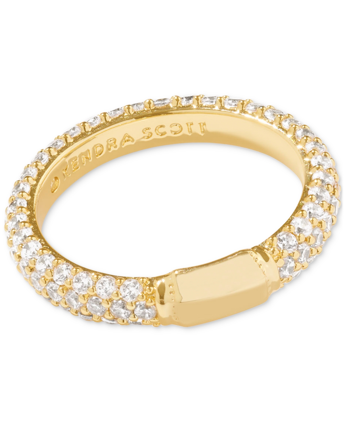 Kendra Scott Rhodium-plated Nano Gem Band Ring In Gold White