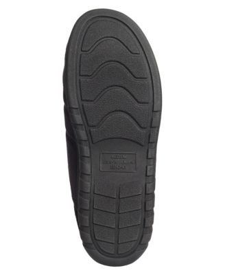 Men's Microsuede Puffer Clog with Tipped Shearling Faux Fur Lining Indoor-Outdoor Sole Slipper