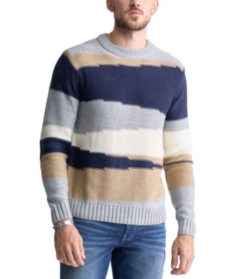 Buffalo David Bitton - Men's Wollen Long Sleeve Colorblocked Crewneck Sweater
