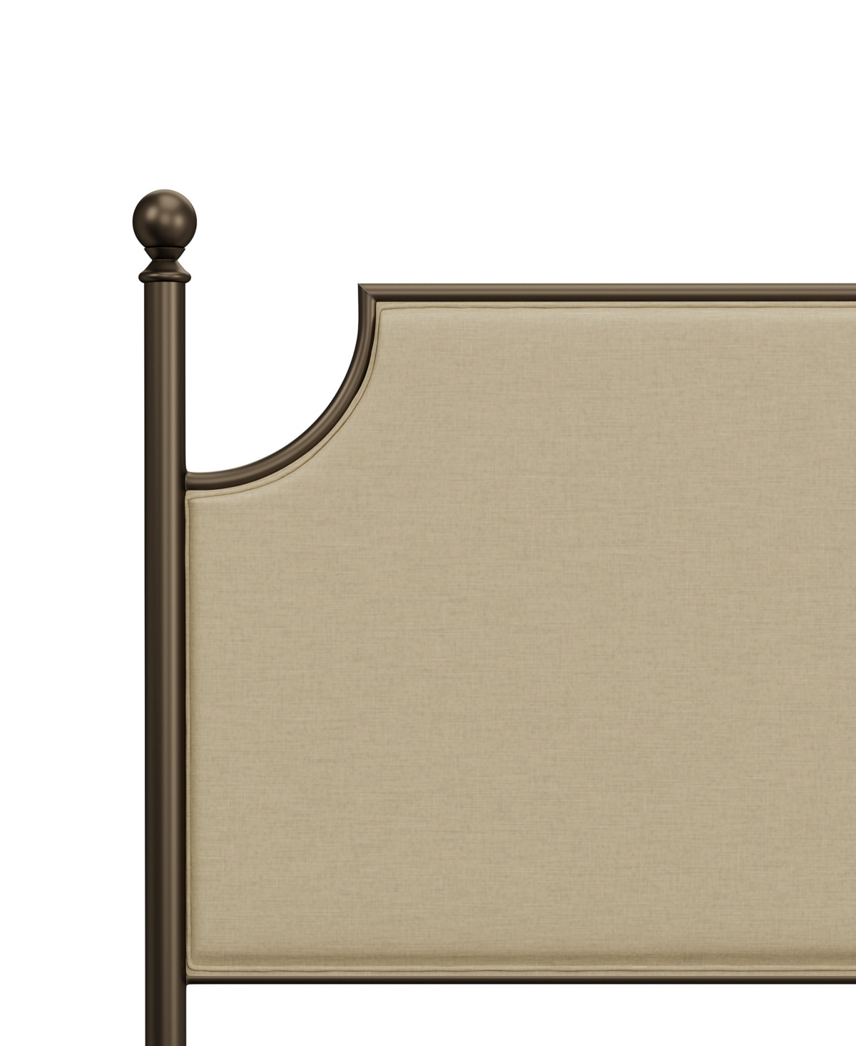 Hillsdale 52" Metal Mcarthur King Upholstered Headboard And Footboard In Bronze,stone
