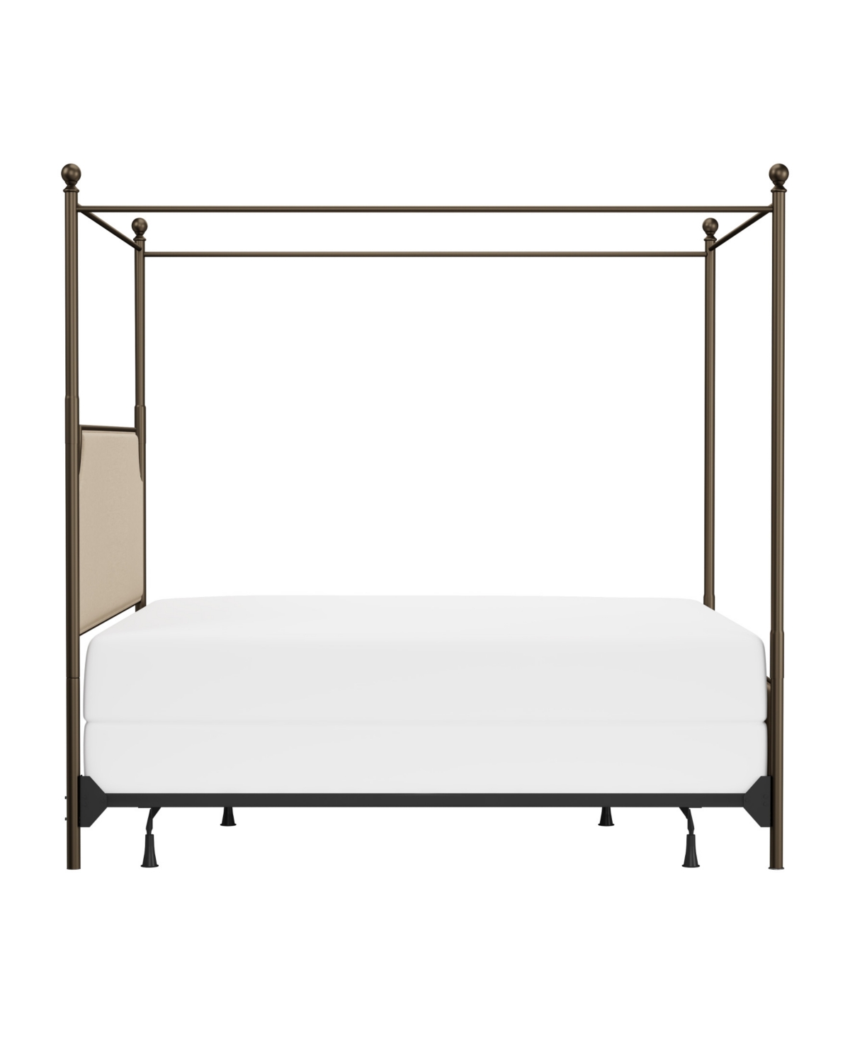 Hillsdale 52" Metal Mcarthur King Canopy Bed In Bronze,stone
