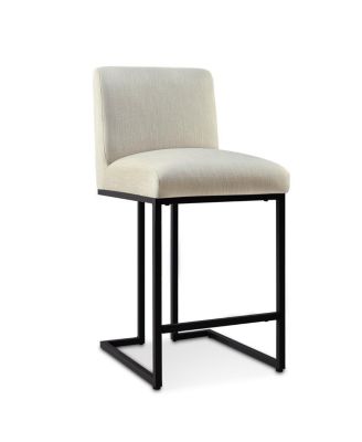 Set of 2 Fabric Counter Height Stools, 25" Seat Height Armless Upholstered Chairs for Kitchen Island-Maison Boucle