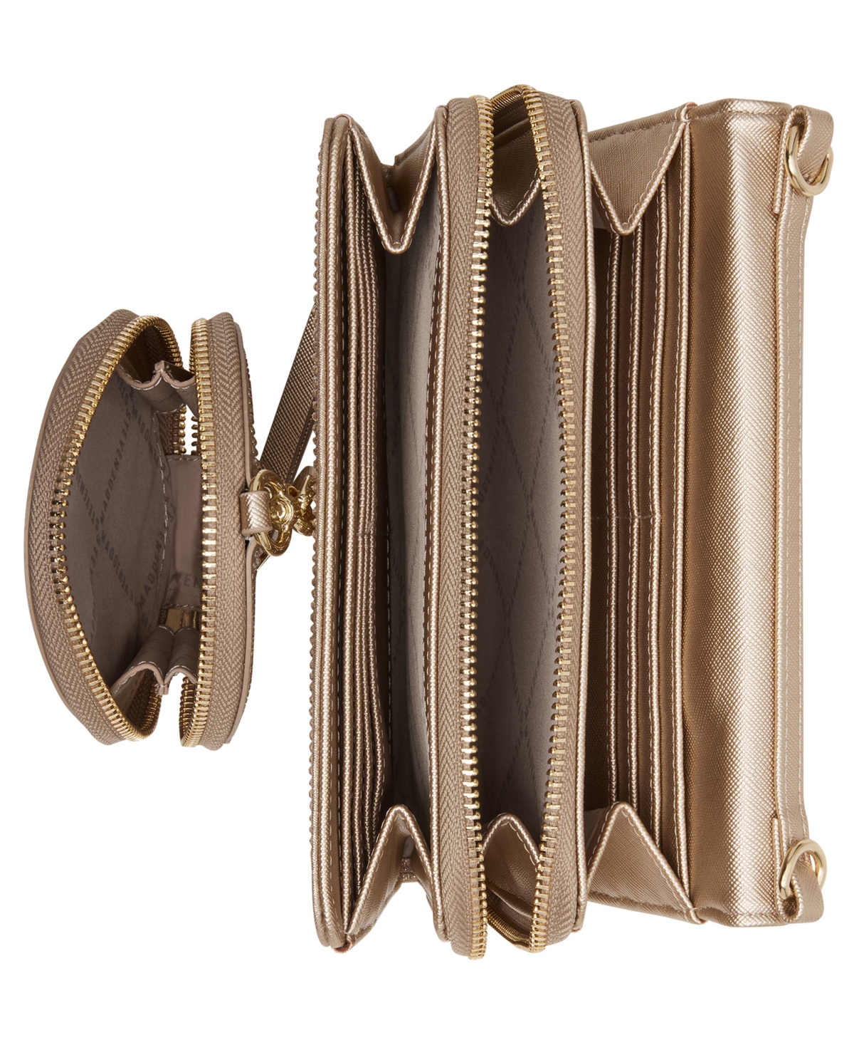 Steve Madden Boxed Embellished Carina Crossbody Wallet In Gold
