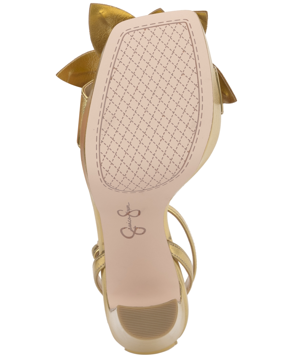 Jessica Simpson Women's Camise Flower Platform Sandals In Gold Metallic
