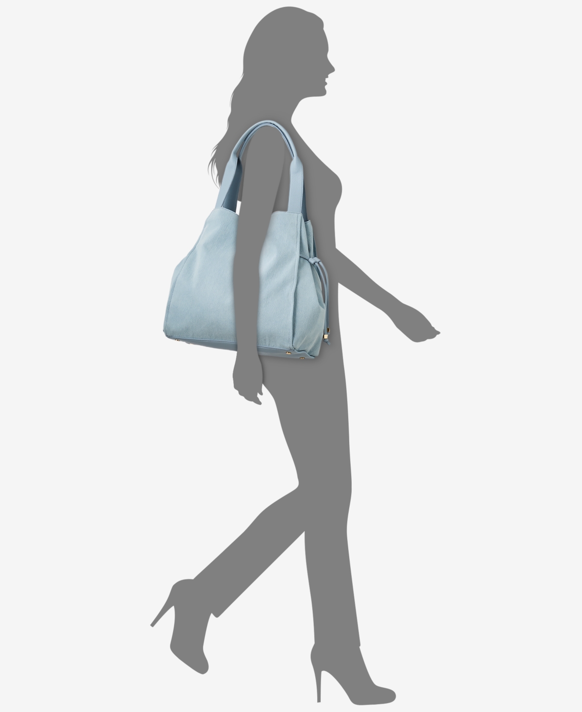 ON 34TH JYLL MEDIUM DENIM SHOULDER BAG WITH POUCH, CREATED FOR MACY'S 