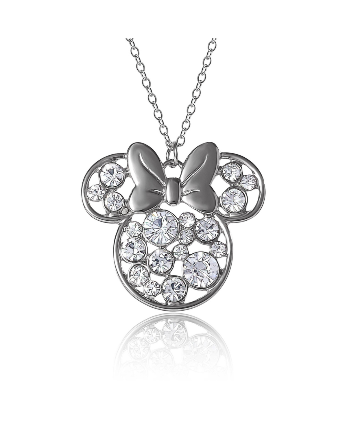 Minnie Mouse Fashion Stone Necklace - Silver tone