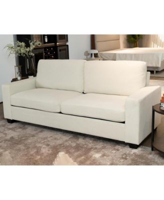 83" Beige Corduroy Sofa Comfy 3-Seater with Deep Seat, Removable Cushions & Sleeper Function, Ideal for Living Room or Apartment