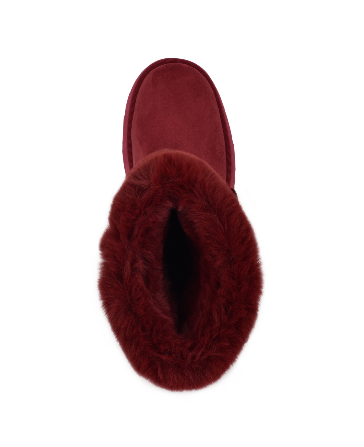 Guess Denla Faux Fur Bootie In Dark Red