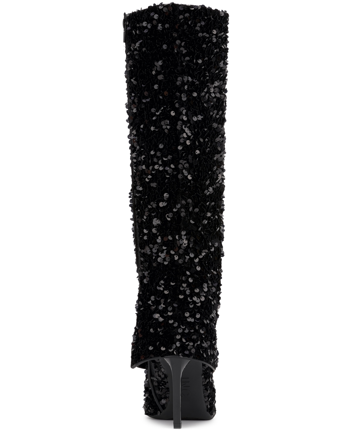 Inc International Concepts Skylar Fold Over Cuffed Knee High Boots, Created For Macy's In Black Sequins