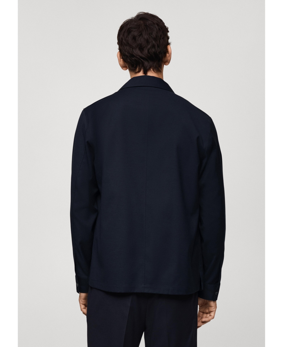 Mango Pocket Slim Fit Overshirt In Dark Heather Gray