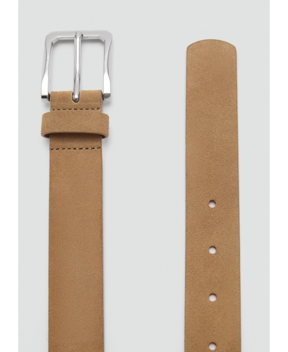 Mango Men's Suede Leather Belt In Beige