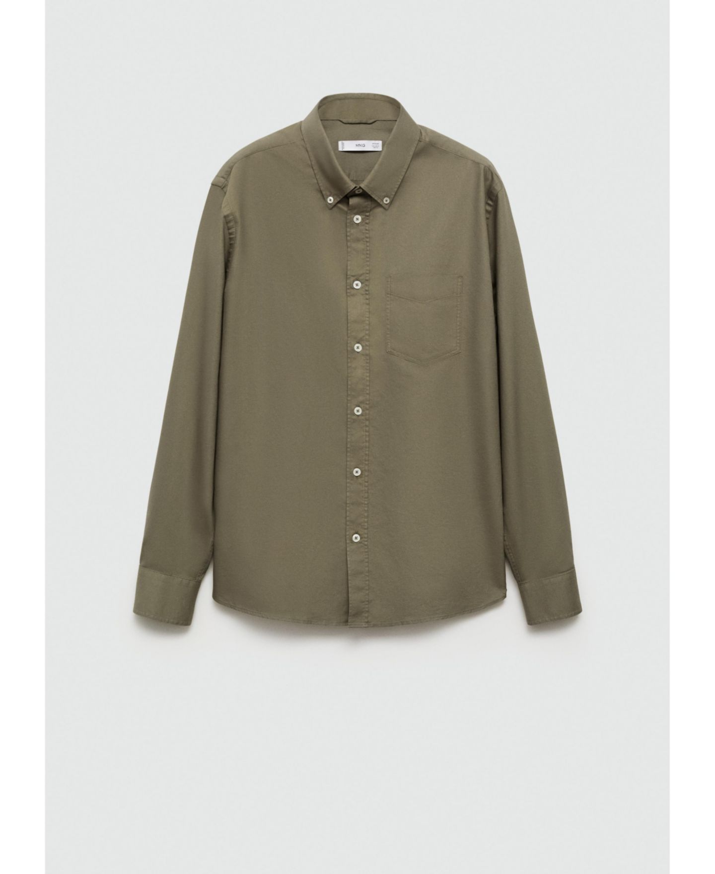 Мужская рубашка Mango Oxford Cotton, цвет: Фиолетовый — фото 10